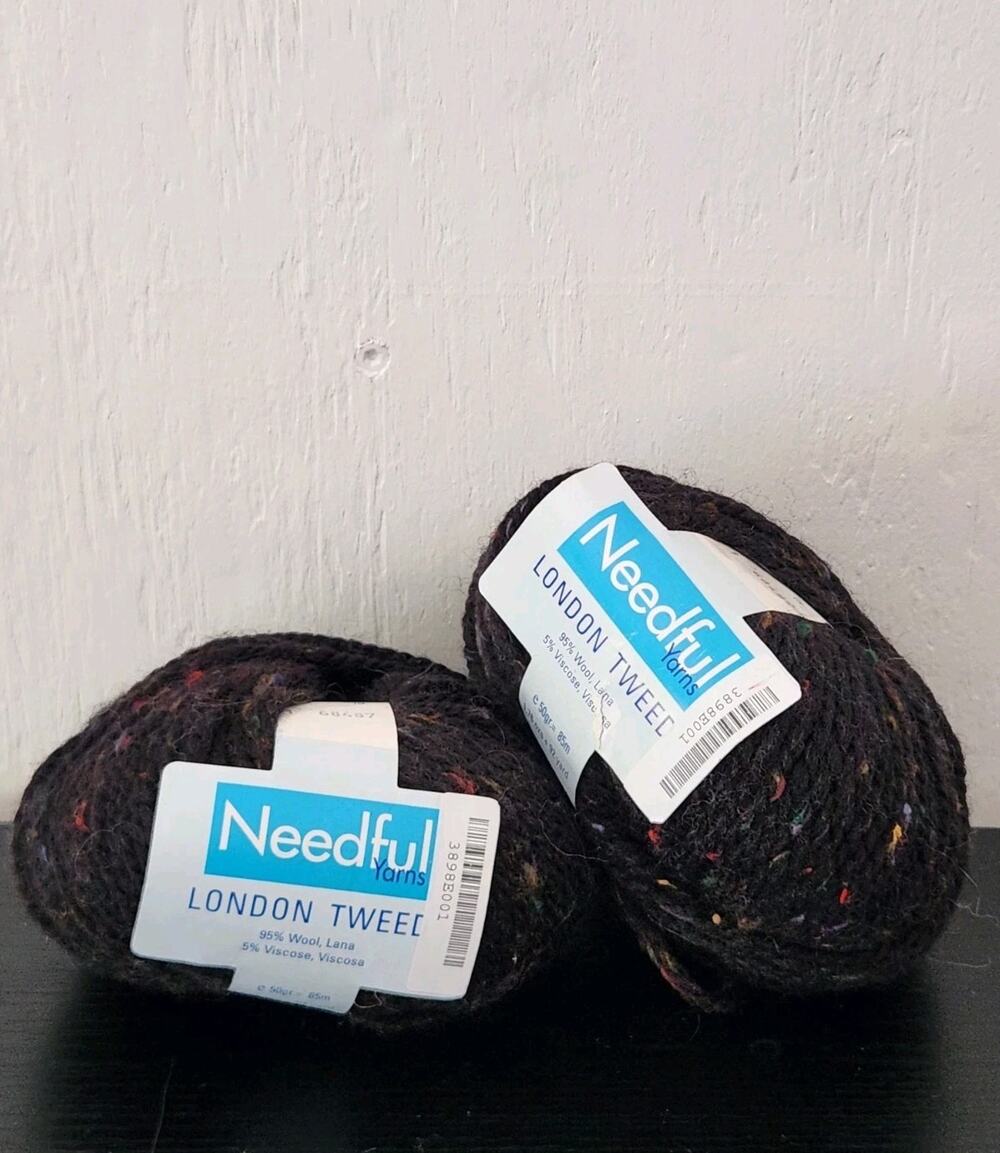 Needful Yarns London Tweed Lot 2 Skeins Wool Blend 50g Tweed Yarn Knit Crochet